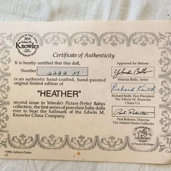 Yolandas Picture Perfect Babies for Edwin Knowles Babies Heather - NIB - Picture 4 of 7